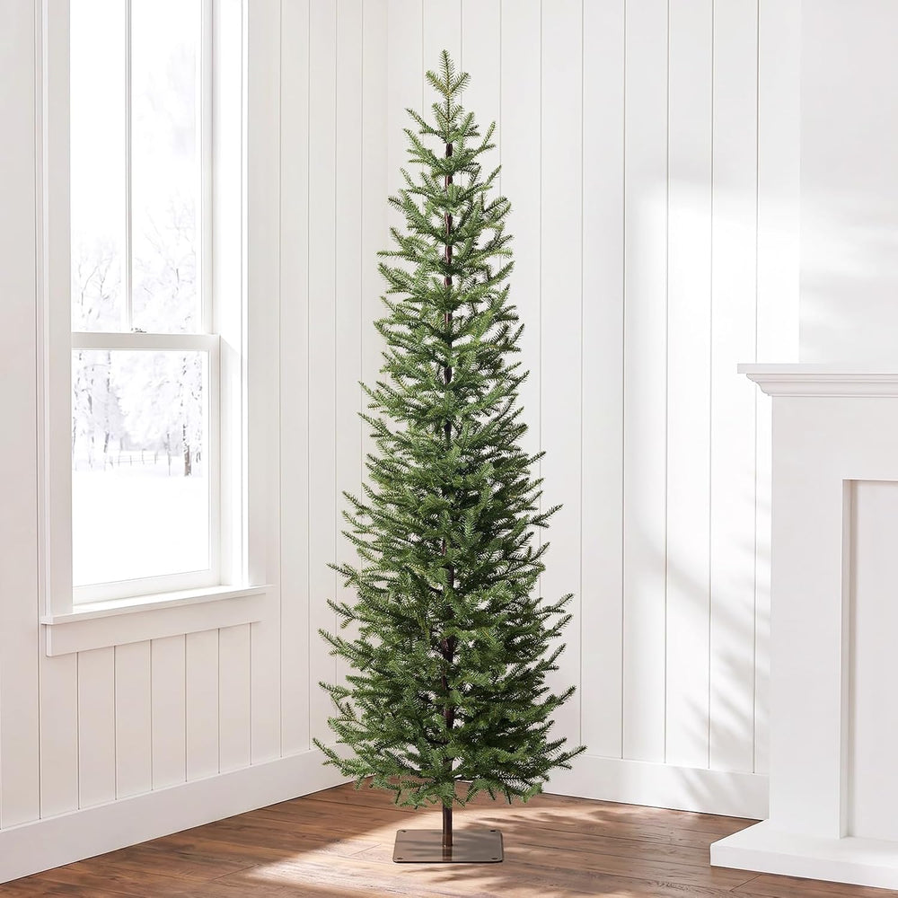 VeriNatural Pencil Slim Christmas Tree 6ft Artificial Xmas Tree, No Lights
