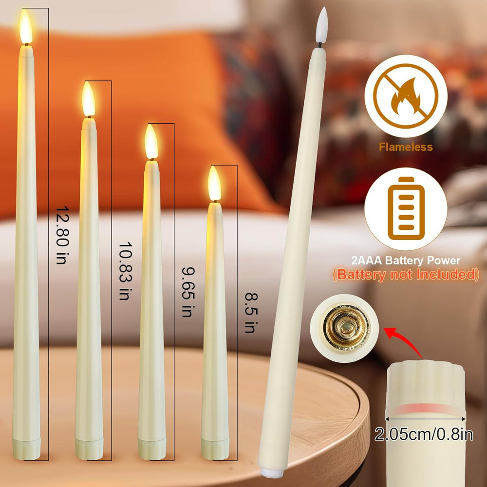 Rossesay 24 Pcs Flameless LED Taper Candles Battery Operated Candle 8.5"...