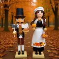 RattanView 2 Pcs Thanksgiving Nutcracker 14 Inch Scarecrow Figures Decor