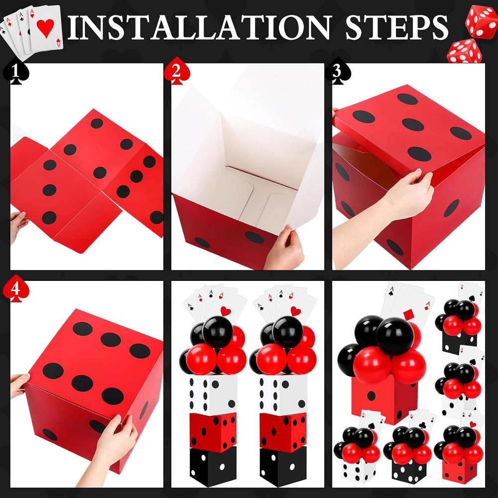 Hollowfly 54 Pcs Casino Party Decorations Dice Poker Game Night, Classic