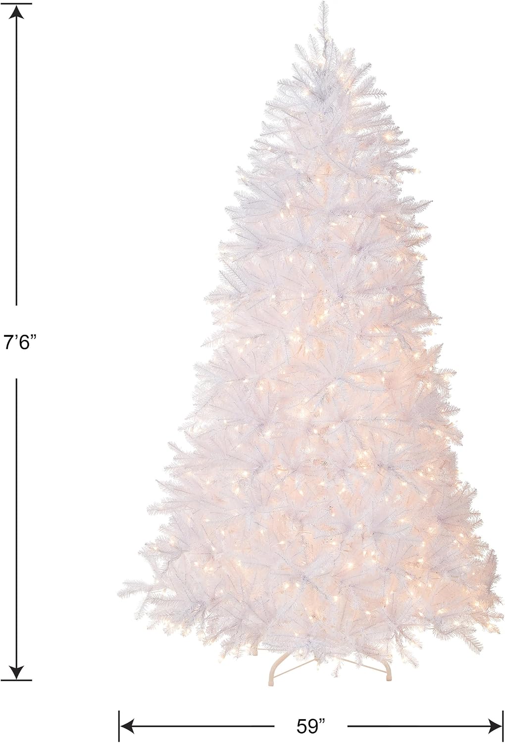 national tree company 7.5ft pre-lit dunhill fir artificial showing dimensions