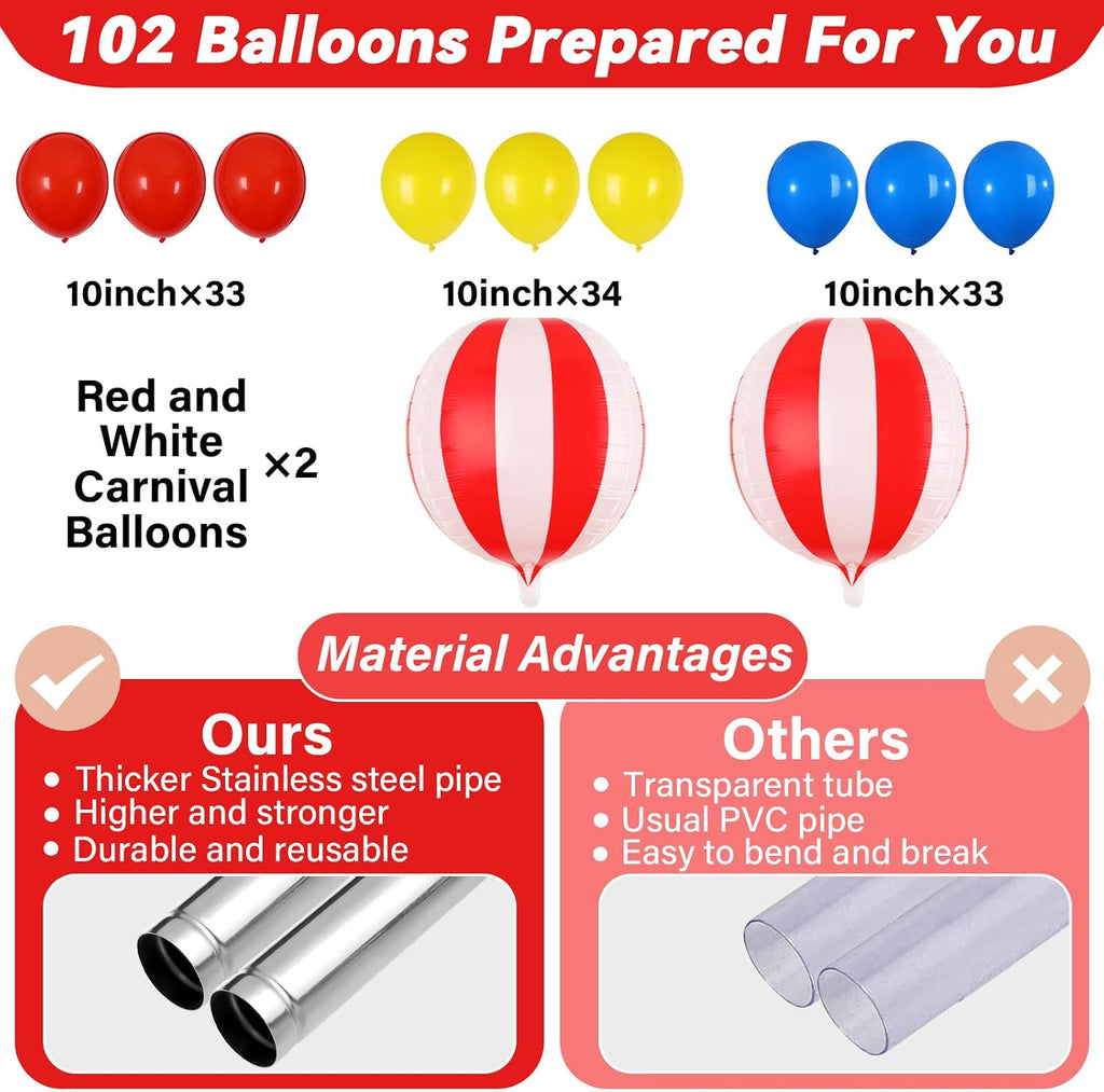 2 Sets Carnival Circus Balloon Column Stand Kit Adjustable Balloon Decor