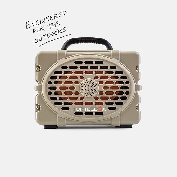 Turtlebox Original Gen 3: Portable Outdoor Bluetooth Speaker – Ultra-Loud (120dB), Waterproof (IP67), Rugged, Impact-Resistant, 3-Day Battery | Party Mode: Unlimited Pairing Stereo, Tan/Dark Green