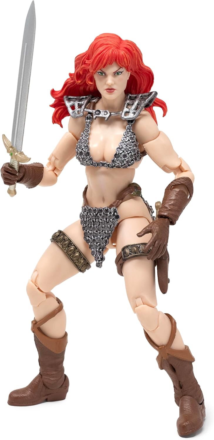boss fight studio epic h.a.c.k.s. red sonja deluxe on a desk or shelf