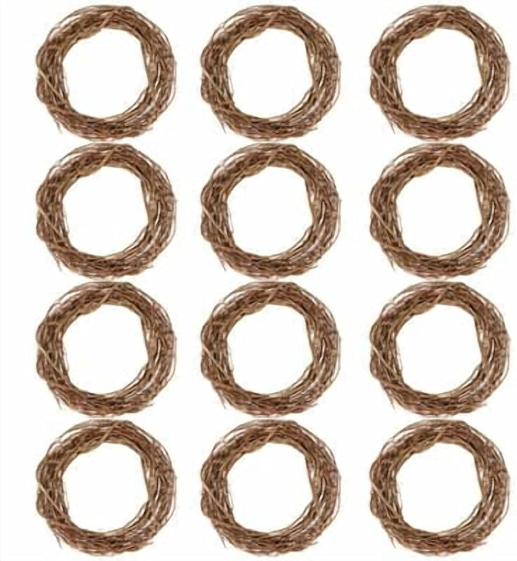 Ashland 14" Natural Grapevine Wreath - Ready-to-Decorate Rustic Home Decor for Weddings, Birthdays, Parties, and Holidays - Bulk 12 Pack