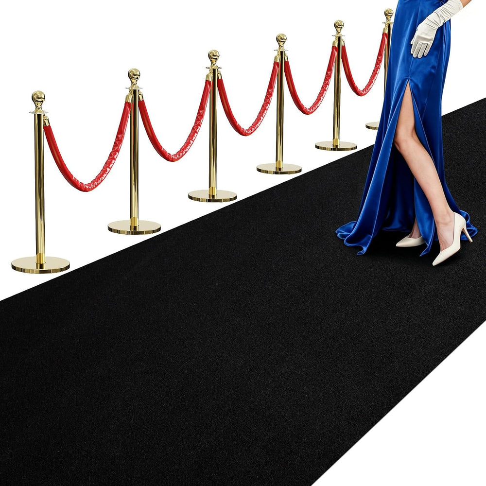 450GSM Extra Thick Black Carpet Runner for Party & Events, 3ft x 30ft