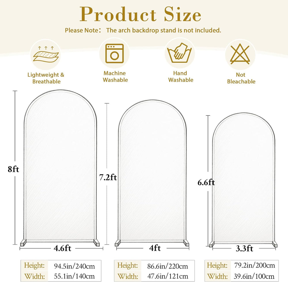 Black and Red Arch Backdrop Cover Set of 3-6.6ft, 7.2ft, 8ft Arch Covers