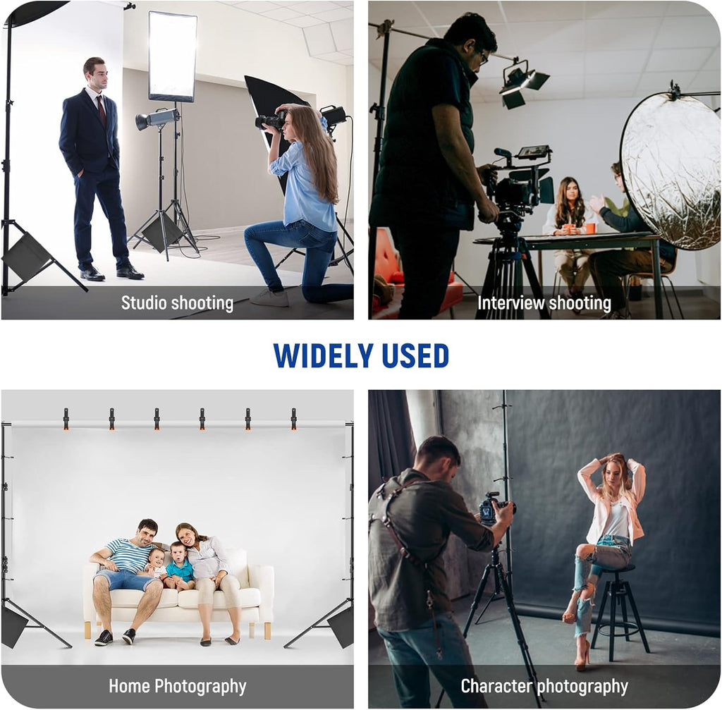 neewer 8.5x10ft adjustable backdrop stand kit, photography background, package contents