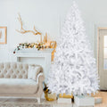 Karl Home 8 ft White Artificial Christmas Tree, Classic Spruce, 1349 Tips
