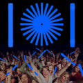 Glow Foam Sticks Bulk, 24 Pcs Blue Giant LED Light Up Sticks 3 Modes Flashing Glowing Baton Wands Party Supplies for Wedding, Raves,Concert,Birthday,Christmas, Halloween,Sporting Events