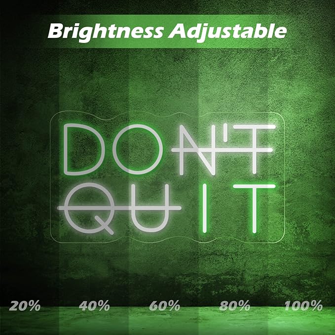 Don't Quit LED Neon Sign for Wall Decor, DO IT Neon Lights Party Decorations, USB Powered Switch LED Lights Adjustable for Office, Gym, Man Cave, Gamer Room Decor