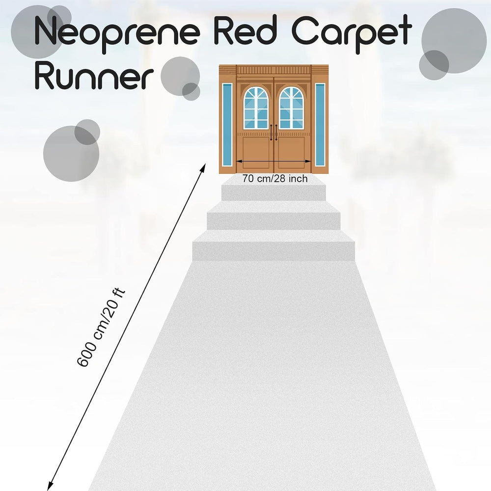 Boao 20 X 2.3 Ft Neoprene Carpet Runner White, Non Slip Rubber Backed