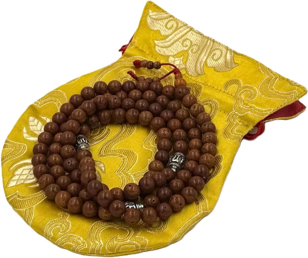DharmaObjects Tibetan MEDITATION 108 Beads Lotus Seed MALA For Compassion