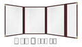 Goodsmart Restaurant Menu Covers – 25 Pack Burgundy Quadfold 8-View, Side-Loading Menu Holders, Vinyl & Plastic Café Menu Covers, Clear Menu Sleeves, Fits 8.5" x 11" & 4.25" x 11", Gold Corners