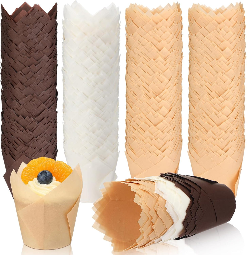 2000 Pcs Tulip Cupcake Liners for Baking Cups Bulk Greaseproof Paper Muffin L...