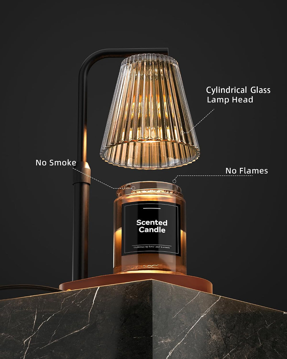 Candle Warmer Lamp with Timer & Dimmer for Yankee Candles, Adjustable Hei...