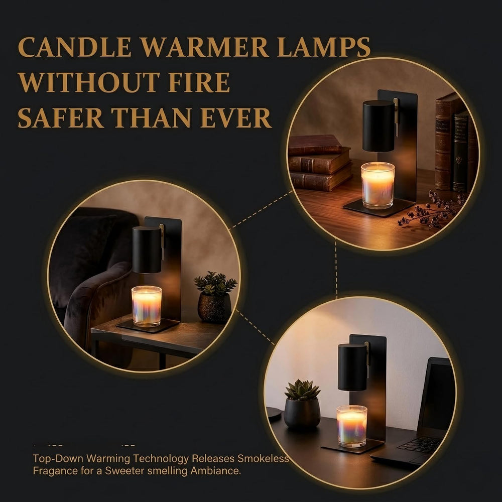 MOAFINA Black Candle Warmer Lamp with Timer,Height Adjustable Dimmable
