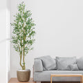 HZXGCP 6ft Artificial Olive Tree Indoor, Fake Olive Tree with White Pot, Faux Olive Tree with Dense Leaves & Realistic Fruits, Tall Artificial Plant for Home Living Room Office Entryway Decor