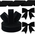 Yungyan Velvet Ribbon Gold Edge, 2.5 Inch X 100 Yards, Black