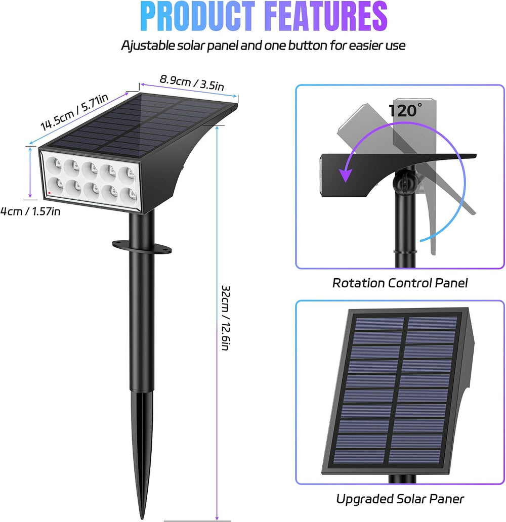 Solar Spot Lights Outdoor Color Changing 12 Pack Halloween Spotlight