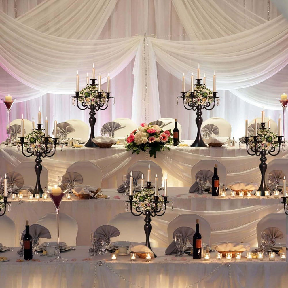 20''Tall Crystal Pendant Taper Candle Holders/Stylish Candle Stands/C...
