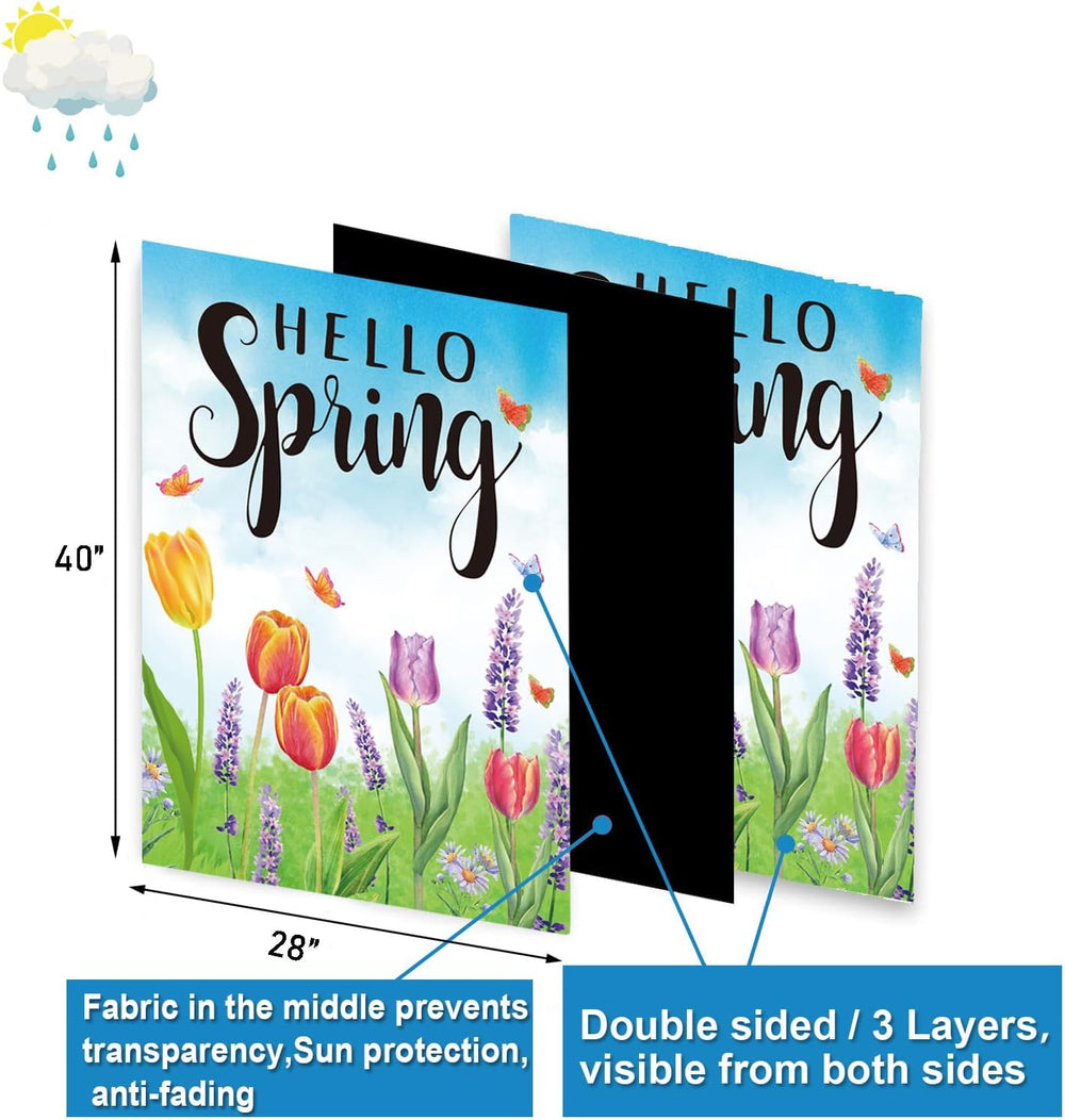 Seasonal Garden Flags Set of 12 Double Sided 28x40 Inch, Large House Flags