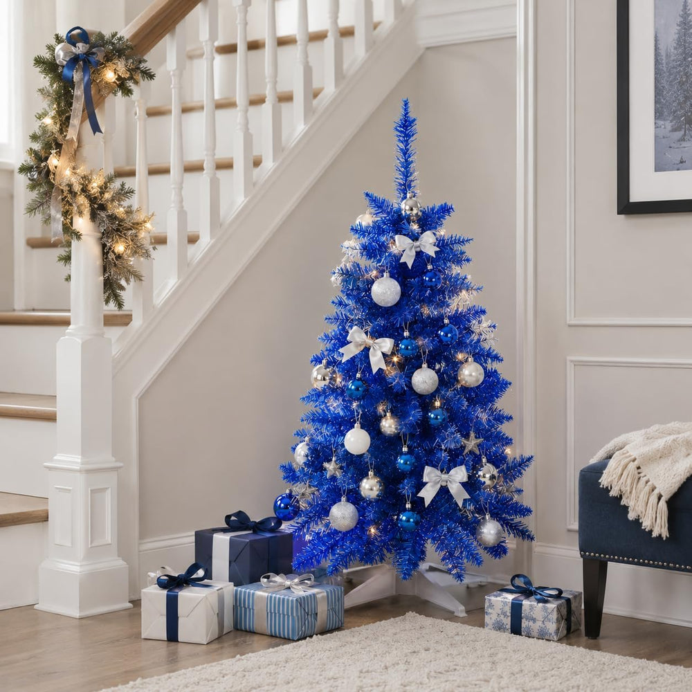 3FT Blue Artificial Small Christmas Tree Mini Tabletop Decor