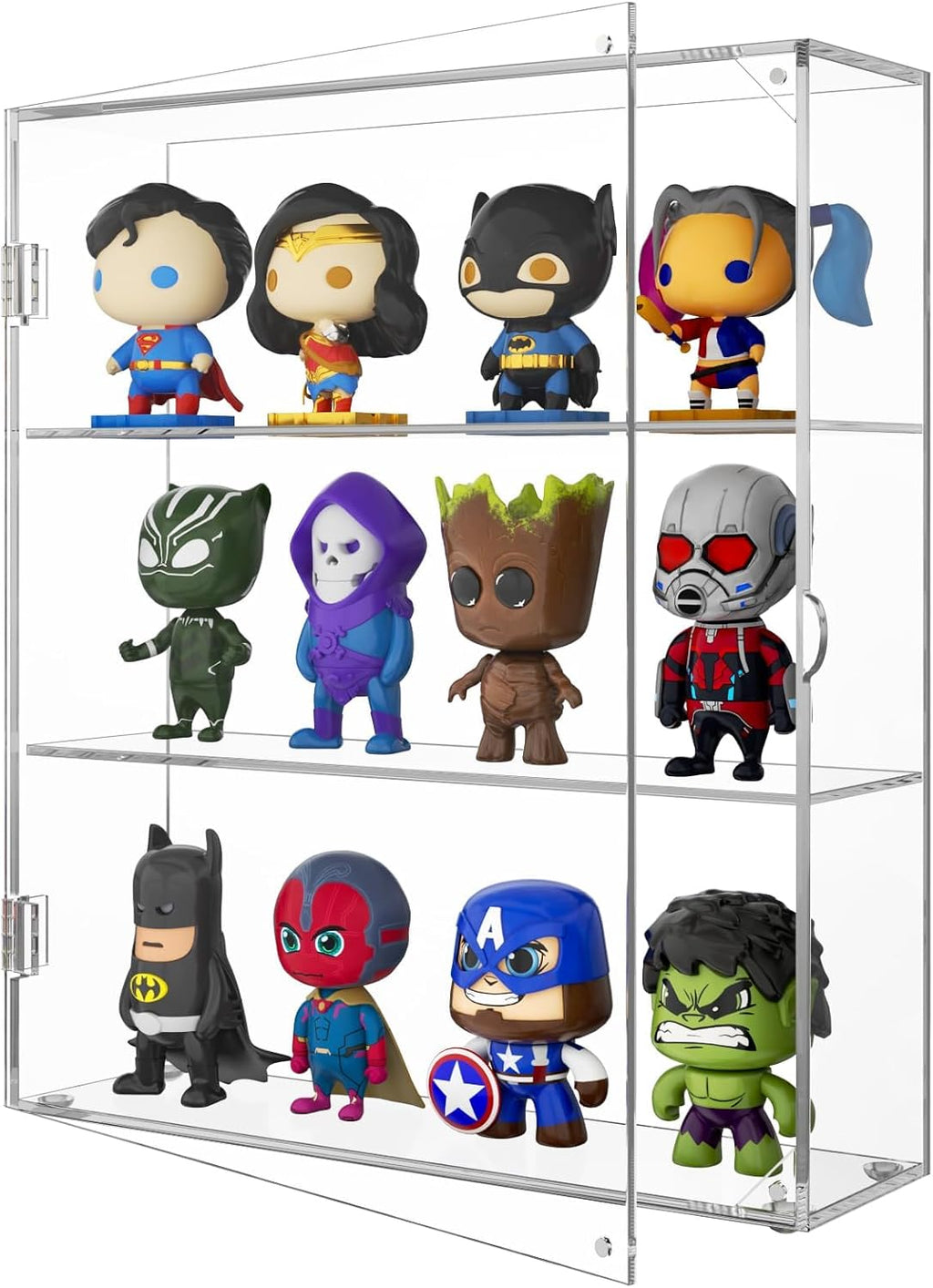 NIUBEE Acrylic Display Case for Figures, Dustproof Clear Wall Mount/Desktop