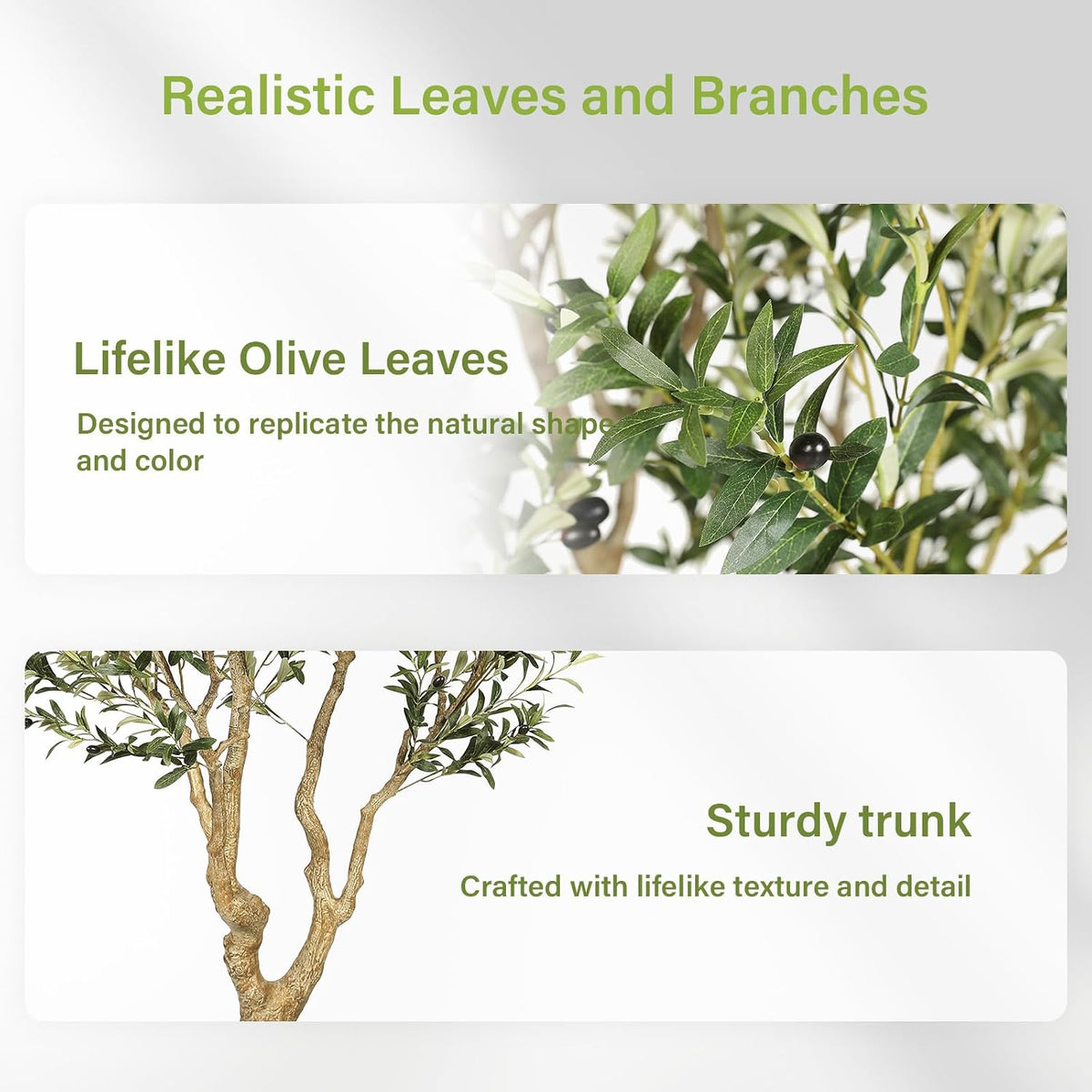 FEELEAD Faux Olive Tree 8ft - Tall Olive Trees Artificial Indoor Home Decor