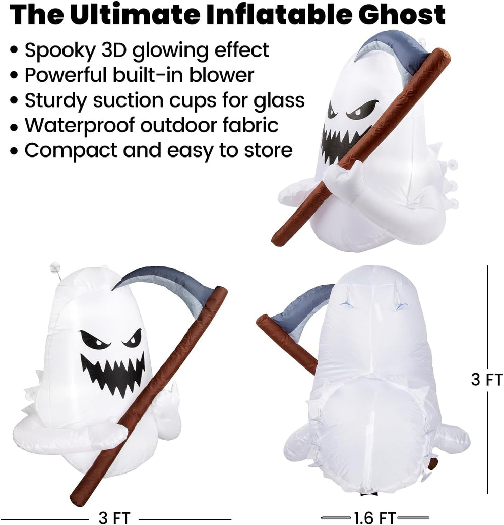 DUNCHATY Halloween Inflatable Window Ghost 1 Pack - 3D Anger Crasher