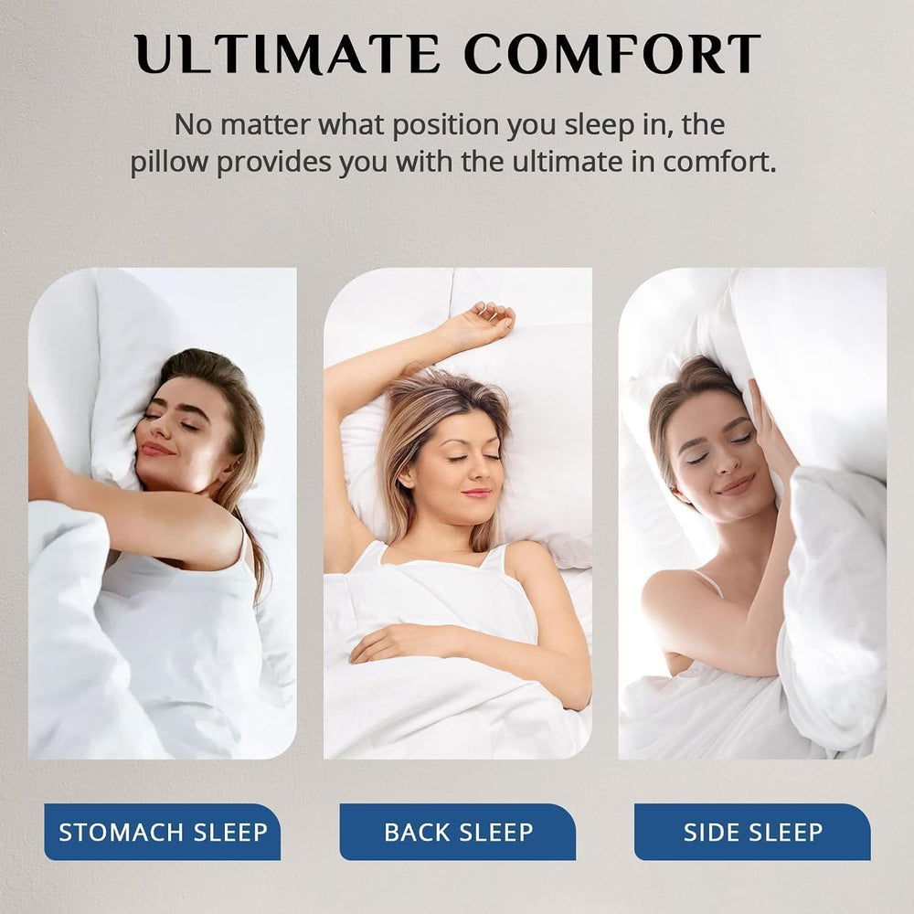 JOLLYVOGUE Pillows Standard Size Set of 4, Washable Supportive Firm Bed Pillo...