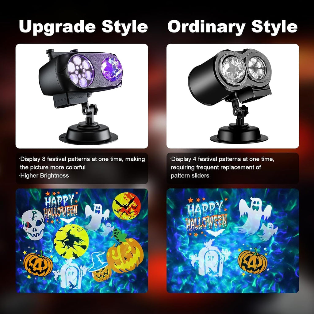 brighter halloween projector lights, 2026 upgraded halloween decorations, side view