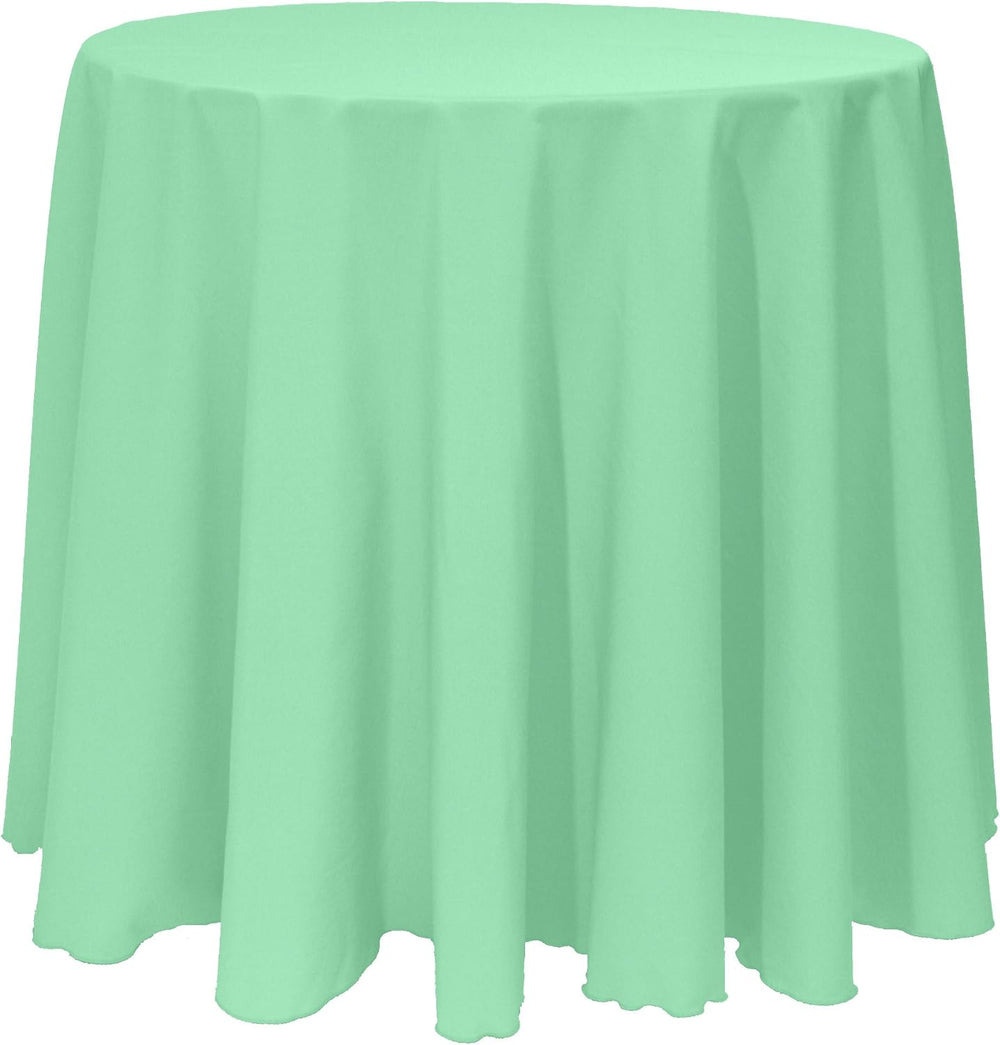Ultimate Textile 90-Inch Round Polyester Table Cover, Mint, 10 Pack