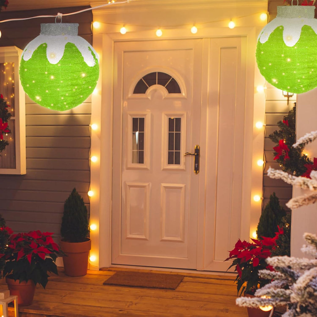 outdoor christmas ornaments, lighted pop-up holiday ball decoration, package contents