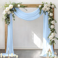Socomi Wedding Arch Draping Fabric 3 Panels 29" x 19Ft Baby Blue Sheer Chiffon Curtain Drapes 6 Yards for Wedding Ceremony Birthday Party Decoration