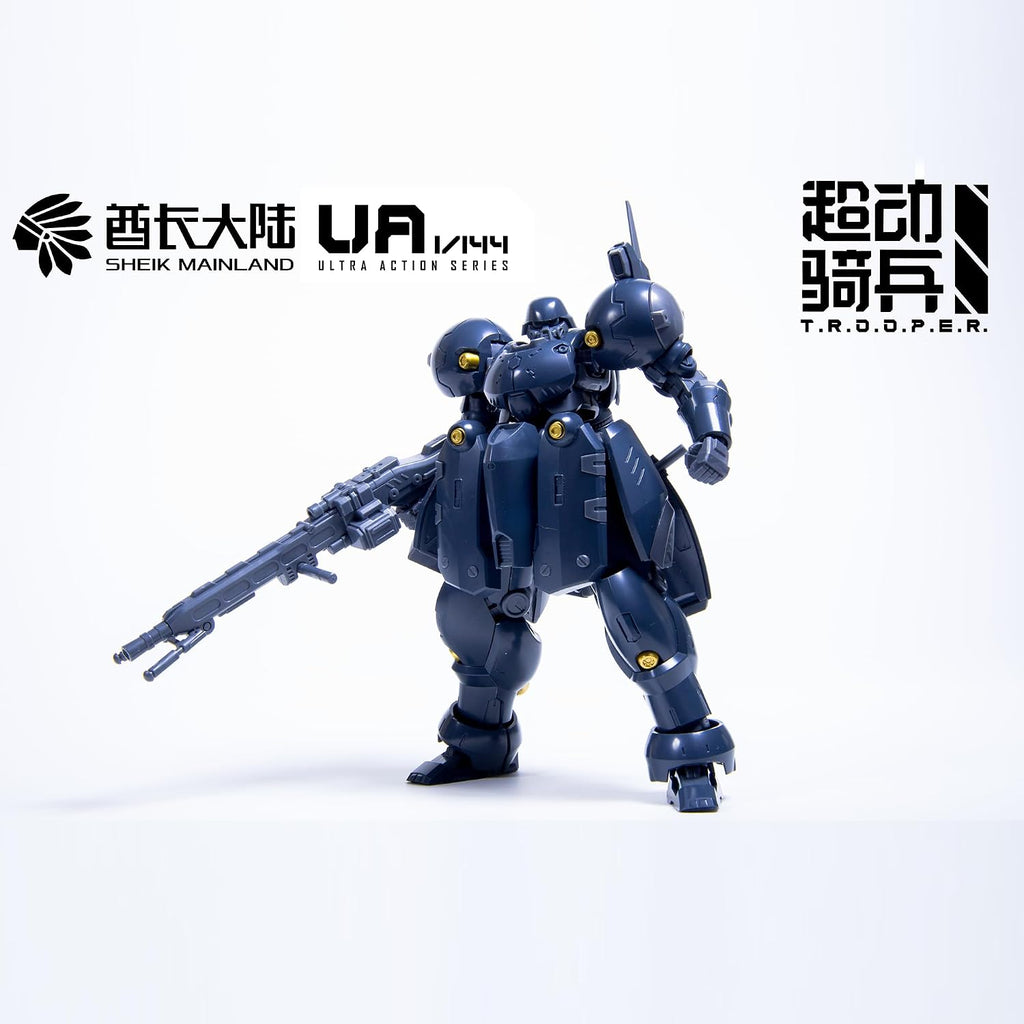 sheik mainland 1/144 za-11 zi-kron blue gray model shown in use