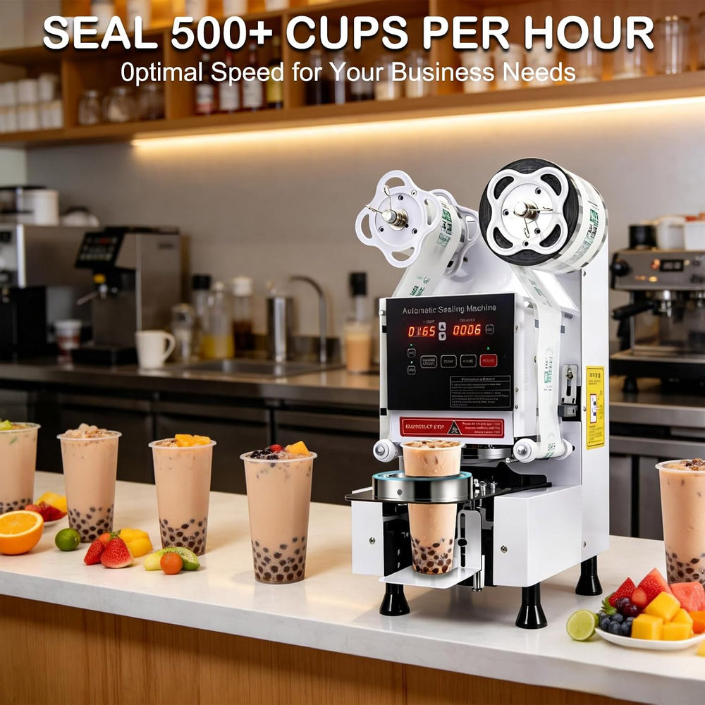 Cup Sealing Machine, Full Automatic Cup Sealer Machine 90/95mm Electric boba ...