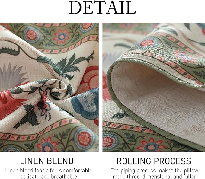 ISAENNE Designer Vintage Linen Table Runner 102 Inches Long,Elegant Floral Pattern Wrinkle Resistant Table Runners for Dining Tables,Thanksgiving,Kitchen Tables,Christmas,12"*102"-Daffy B