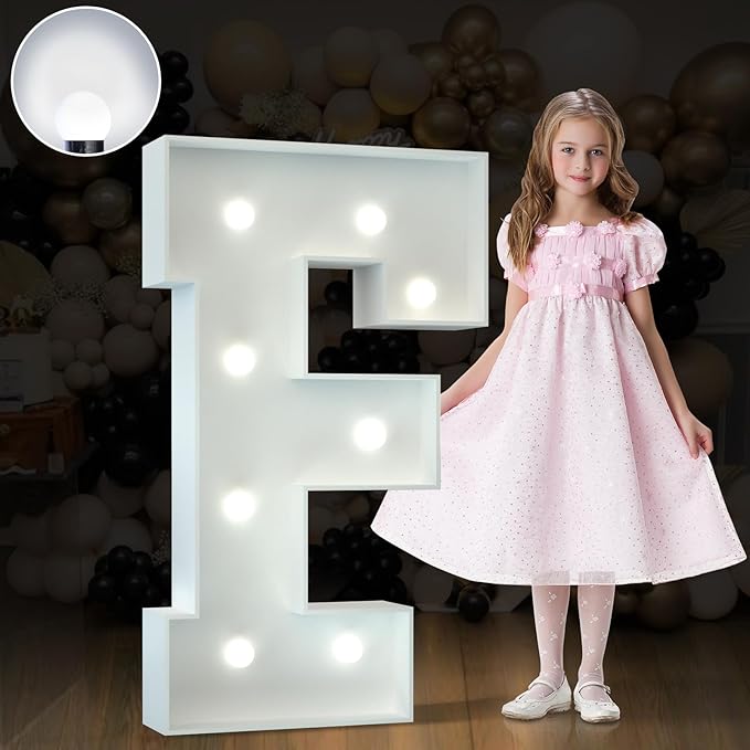 Marquee Letters 3 Feet Tall Large Light Up Letters Baby Shower Decorations Wedding Engagement Proposal White Party Decorations Marry Me Sign Big Cardboard Backdrop F