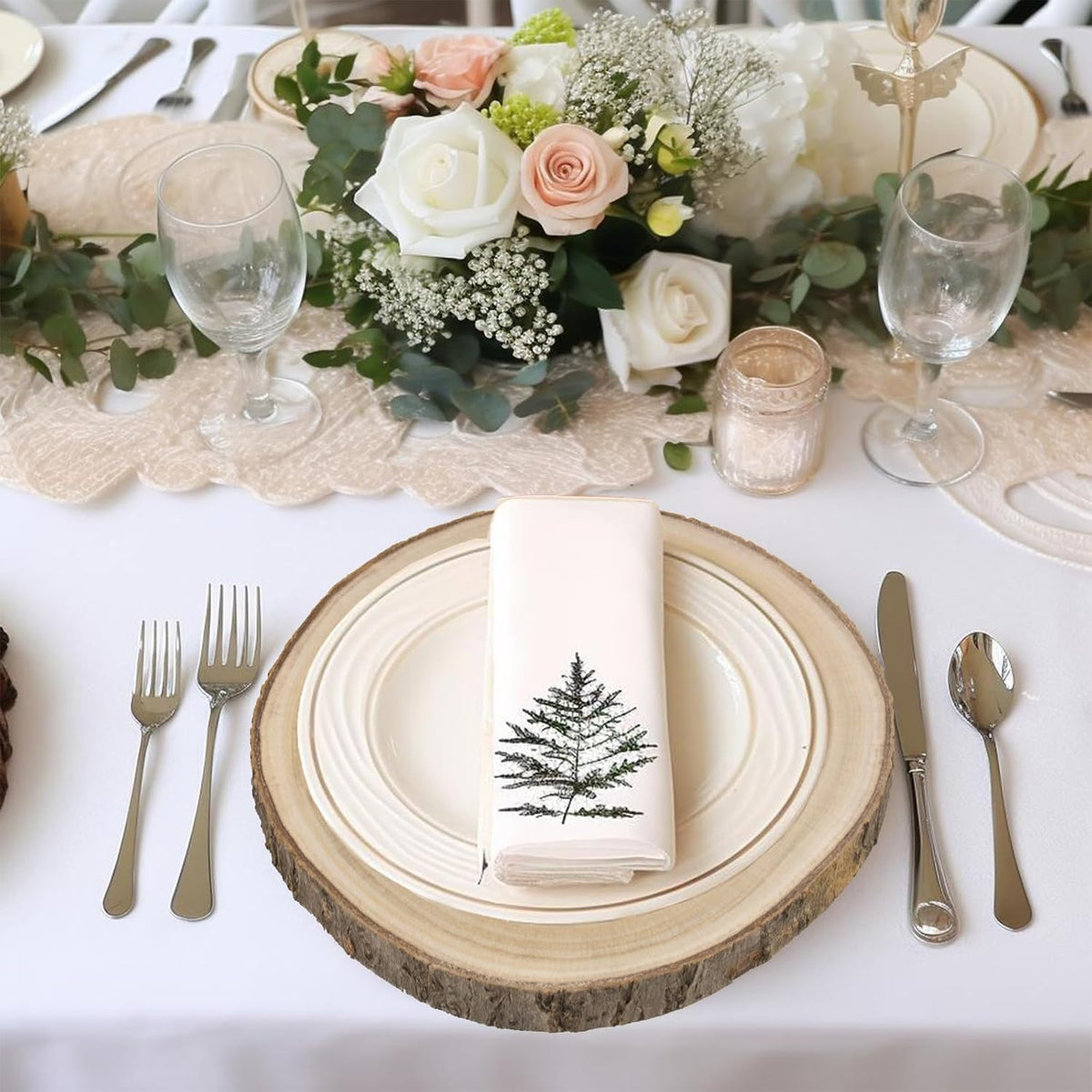 large unfinished wood slices for centerpieces 10 pcs, close-up detail