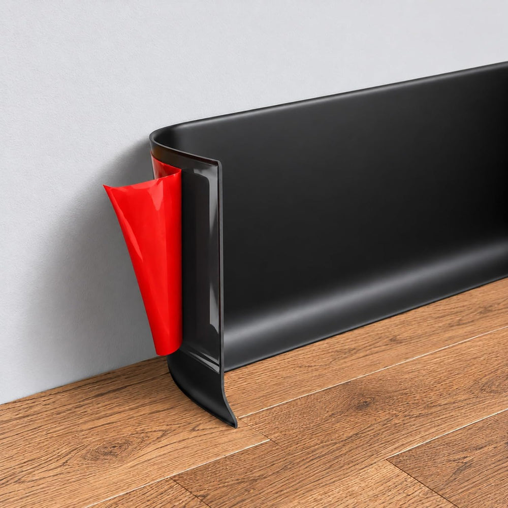 Vinyl Baseboard Molding 4 inch, Peel and Stick Cover Base molding, Black