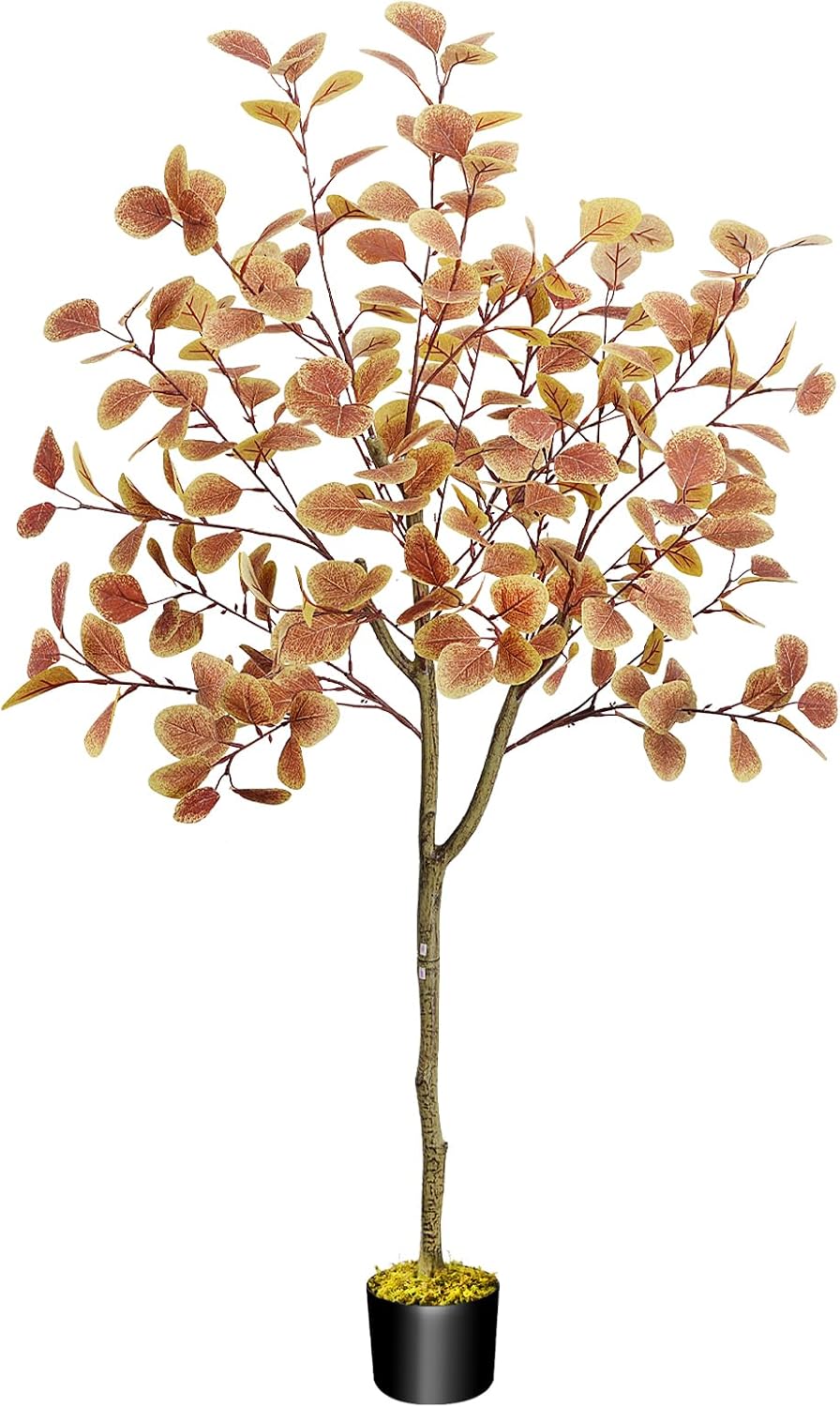 5FT Fall Artificial Tree for Decoration Fall Eucalyptus Tree Artificial