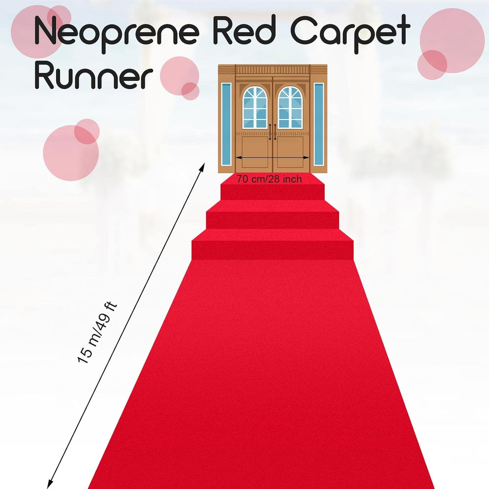 Boao 49 X 2.3 Ft Neoprene Carpet Runner Red, Non Slip Rubber Backed