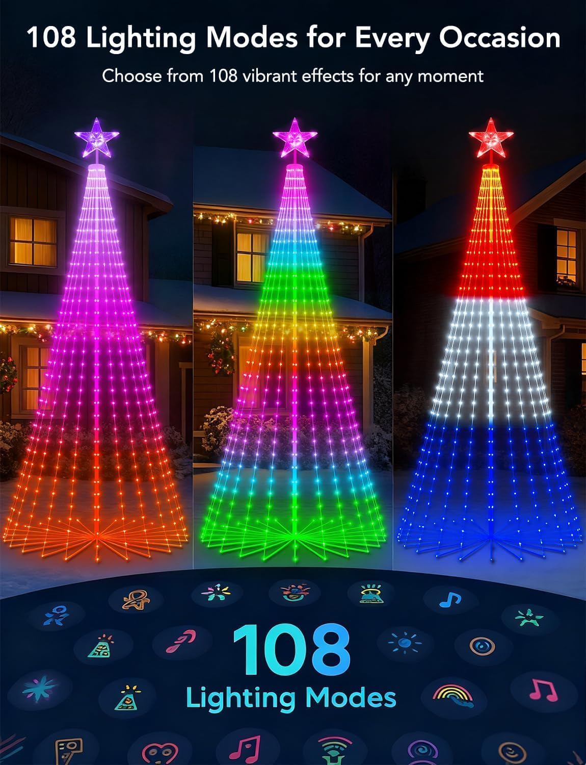 popotan halloween outdoor christmas tree, 7ft 295 led, package contents