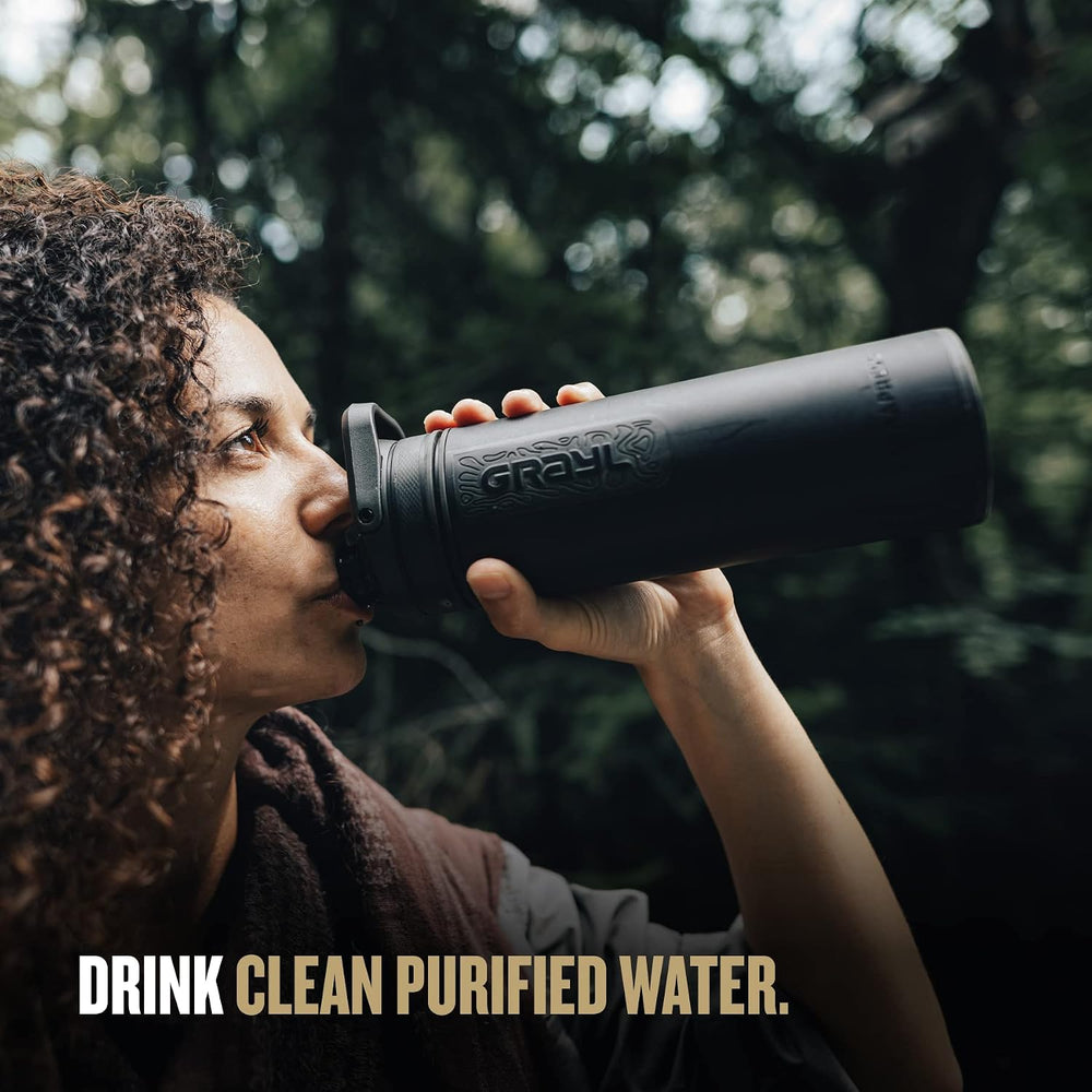 GRAYL UltraPress 16.9 oz Water Purifier & Filter Bottle, Covert Black
