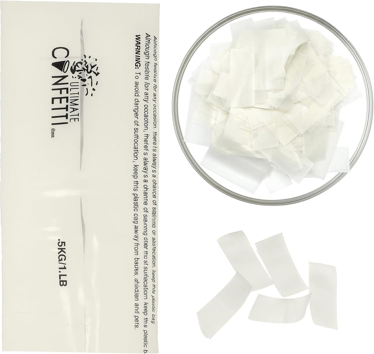 ultimate confetti, biodegradable dissolving rice paper confetti –rectangular, view 11