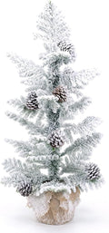 Goplus 3ft Tabletop Snow Flocked Christmas Tree, Mini Xmas Tree