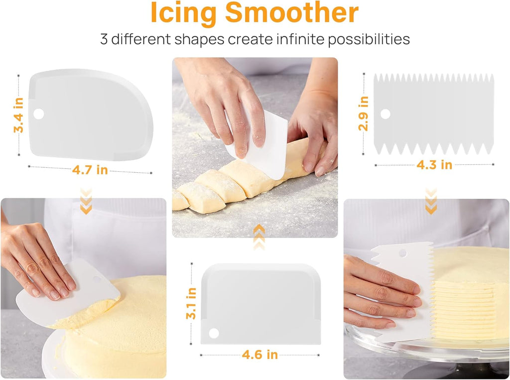 Kootek 22pcs Cake Decorating Supplies Kit, Baking Tools with 12" Aluminium Cake Turntable Rotating Cake Stand, Piping Bags and Tips Set, Icing Spatula, Cake Leveler, 3 Icing Scrapers for Mother's Day