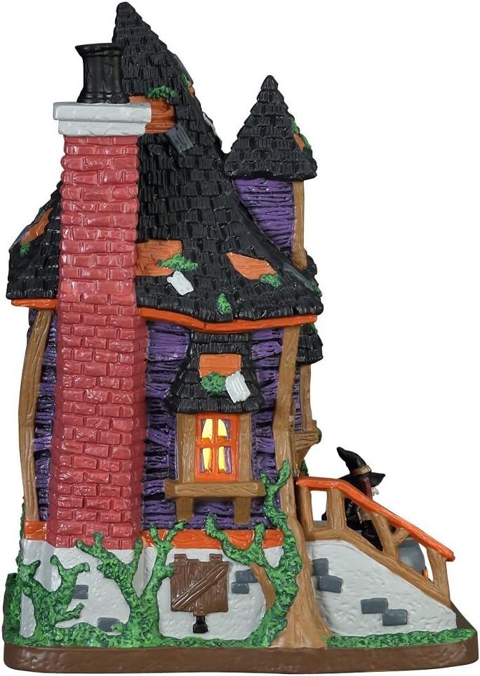 lemax witches bungalow lighted building, #75183, porcelain shown in use