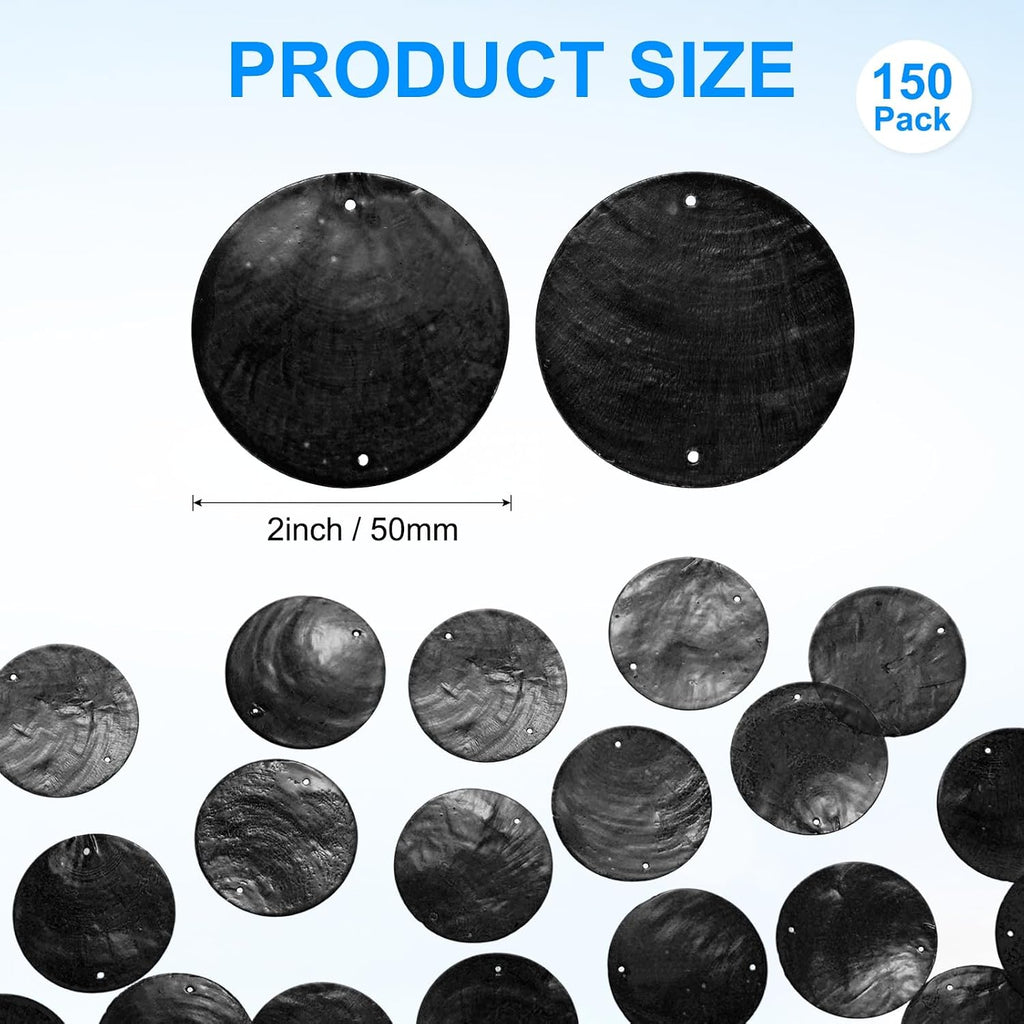 m meterxity 150-pack round capiz sea shells, 2, side view